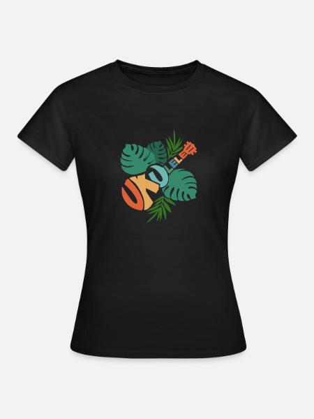 Ukulele Hawaii Tropical Music Geschenk Design Ukulele - Frauen T-Shirt - Schwarz