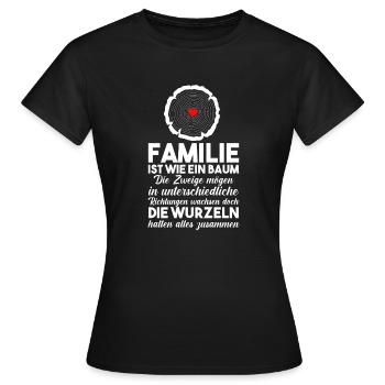 Familien Spruch Zusammenhalt - Frauen T-Shirt - Schwarz - Vorne - AI Model Female 172 dark (172cm)