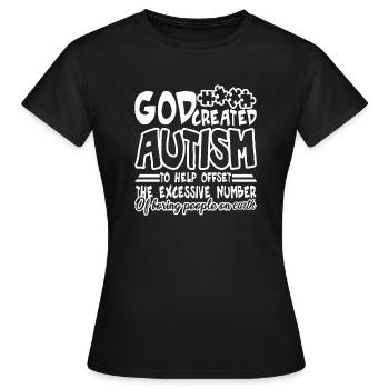 Sensibilisation à l'autisme Dieu a créé l'autisme - T-shirt Femme - noir - Devant - AI Model Female 172 dark (172cm)
