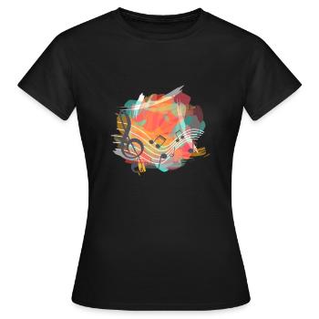Colourful Music Notes - Women's T-Shirt - black - Front - AI Model Female 172 dark (172cm)
