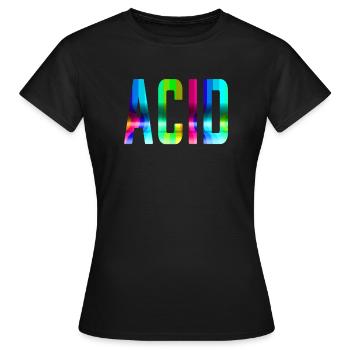 Acid House Techno Raver DJ Festival Party Geschenk - Frauen T-Shirt - Schwarz - Vorne - AI Model Female 172 dark (172cm)