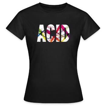 Acid House Techno Raver DJ Festival Party Geschenk - Frauen T-Shirt - Schwarz - Vorne - AI Model Female 172 dark (172cm)