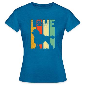 Chien caniche jouet miniature mignon | Amant de caniches pour animaux de compagnie - T-shirt Femme - bleu saphir antique chiné - Devant - AI Model Female 172 dark (172cm)