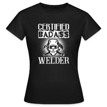 Soudeur Badass Welder - T-shirt Femme - noir - Devant - AI Model Female 172 dark (172cm)
