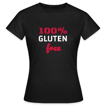 100% sans gluten - 100% sans gluten - T-shirt Femme - noir - Devant - AI Model Female 172 dark (172cm)