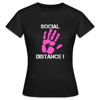 Social Distance - Frauen T-Shirt - Schwarz - Vorne - AI Model Female 172 dark (172cm)