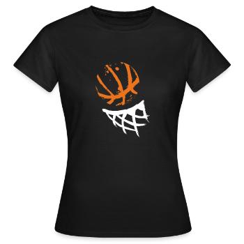 Panier de basket - T-shirt Femme - noir - Devant - AI Model Female 172 dark (172cm)