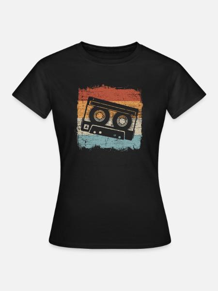 Retro cassette cassette mixtape oldschool - Women's T-Shirt - black