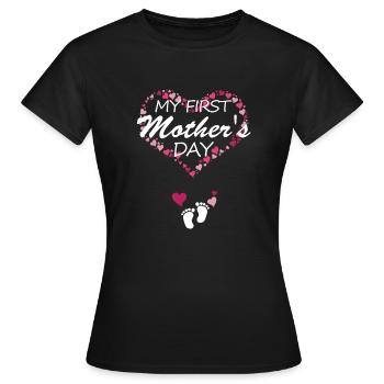 My First Mothers Day Shirt for New Expecting Mom t - Women's T-Shirt - black - Front - AI Model Female 172 dark (172cm)
