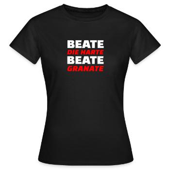 Beate die Harte Beate Granate. Schlager. - Frauen T-Shirt - Schwarz - Vorne - AI Model Female 172 dark (172cm)