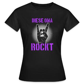 Diese Oma Rockt Großmutter Geschenk Rock Spruch - Frauen T-Shirt - Schwarz - Vorne - AI Model Female 172 dark (172cm)