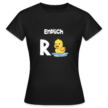 Endlich Rente Ruhestand Pension Ende Ente - Frauen T-Shirt - Schwarz - Vorne - AI Model Female 172 dark (172cm)