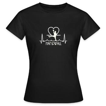 Handball Herzschlag Handballer Handballerin - Frauen T-Shirt - Schwarz - Vorne - AI Model Female 172 dark (172cm)