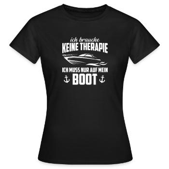 Capitaine de bateau canotier sans cadeau de thérapie - T-shirt Femme - noir - Devant - AI Model Female 172 dark (172cm)