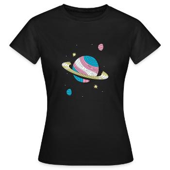 Transgender Planet Transgender Trans non binaire - T-shirt Femme - noir - Devant - AI Model Female 172 dark (172cm)