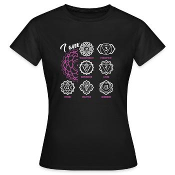 Chakra Lustiges Chakra - Frauen T-Shirt - Schwarz - Vorne - AI Model Female 172 dark (172cm)
