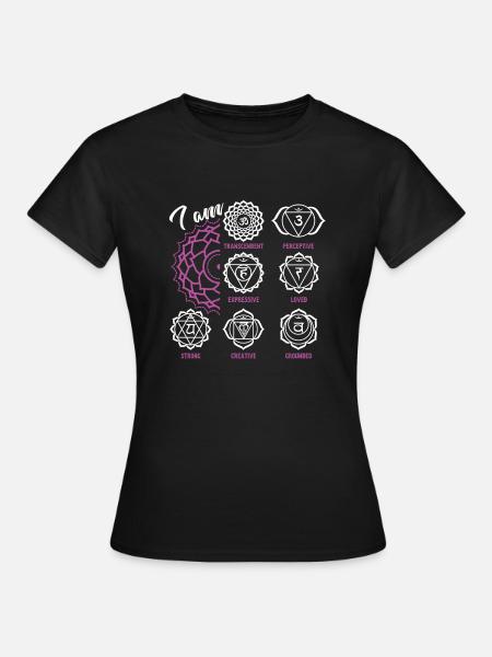 Chakra Lustiges Chakra - Frauen T-Shirt - Schwarz