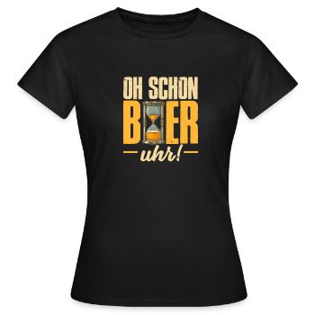 Oh déjà Beer Clock - T-shirt Femme - noir - Devant - AI Model Female 172 dark (172cm)