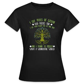 Green Tree Co2 Climate Environment Energy Bio Gift - Women's T-Shirt - black - Front - AI Model Female 172 dark (172cm)