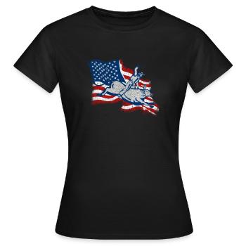 Équitation western bull rodéo cowboy bull - T-shirt Femme - noir - Devant - AI Model Female 172 dark (172cm)