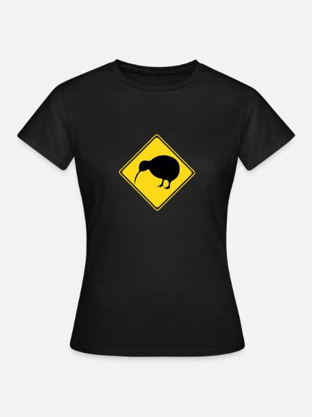 Kiwi Vogel Neuseeland Lustig - Frauen T-Shirt - Schwarz