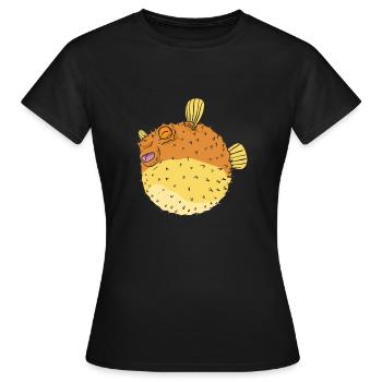 Kugelfisch - Frauen T-Shirt - Schwarz - Vorne - AI Model Female 172 dark (172cm)