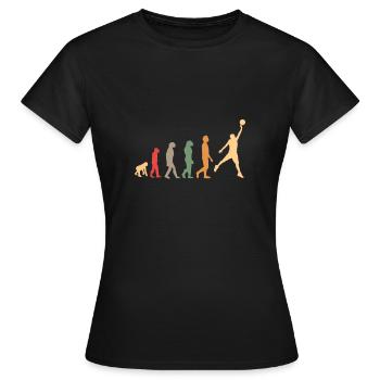 vintage, retro evolution basketball basket with dunk - Women's T-Shirt - black - Front - AI Model Female 172 dark (172cm)