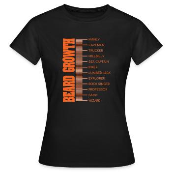 Beard Lover-Beard Chart-Beard Growth - T-shirt Femme - noir - Devant - AI Model Female 172 dark (172cm)