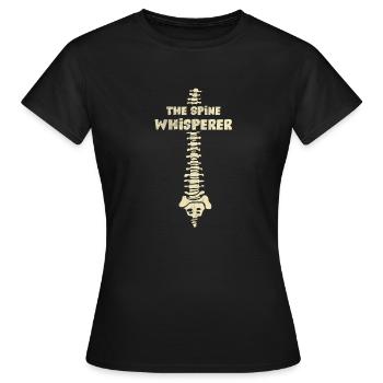 The Spine Whisperer Chiropractic Osteopathic Gift - Women's T-Shirt - black - Front - AI Model Female 172 dark (172cm)