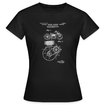 Motorcycle 1999 Patent Print Shirt, Classic Motorc - Women's T-Shirt - black - Front - AI Model Female 172 dark (172cm)