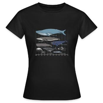 Espèces de baleines mammifères marins baleines - T-shirt Femme - noir - Devant - AI Model Female 172 dark (172cm)