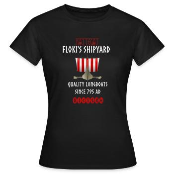 Viking Kattegat Floki's Shipyard Norse QuoteIvarTh - Frauen T-Shirt - Schwarz - Vorne - AI Model Female 172 dark (172cm)