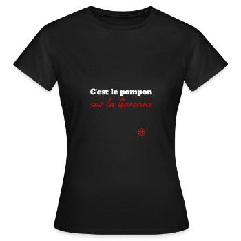 Pompon sur la garonne - T-shirt Femme - noir - Devant - AI Model Female 172 dark (172cm)