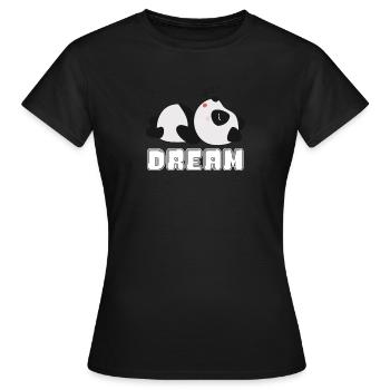 dream panda dreams pandas dream panda bear - Women's T-Shirt - black - Front - AI Model Female 172 dark (172cm)