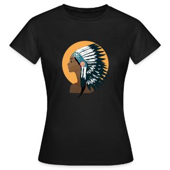 Der Krieger - Frauen T-Shirt - Schwarz - Vorne - AI Model Female 172 dark (172cm)