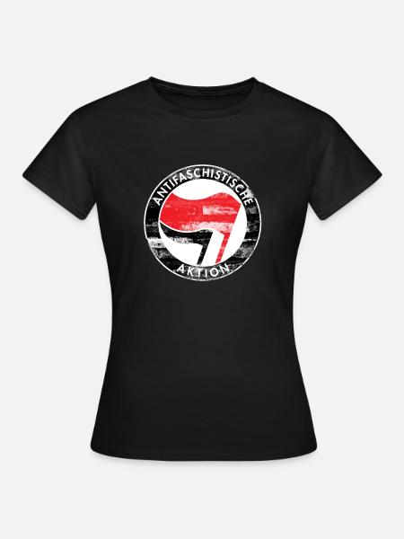 Logo Antifa, Against Right, Demo, Protest, Punk - T-shirt Femme - noir