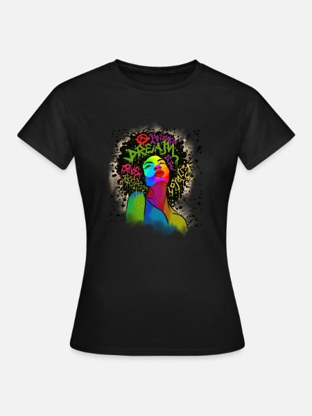 Afro Dream Black Girl Magic Gift Mélanine naturelle - T-shirt Femme - noir