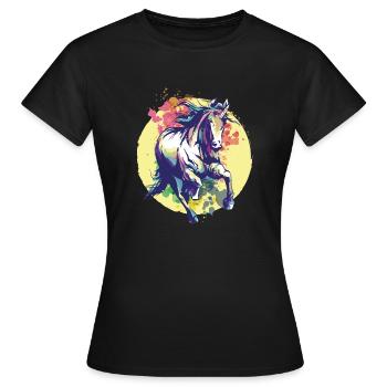 Colorful Rainbow Cute Funny Unicorn Rave - Frauen T-Shirt - Schwarz - Vorne - AI Model Female 172 dark (172cm)