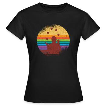 Jongleur jongleur rétro vintage - T-shirt Femme - noir - Devant - AI Model Female 172 dark (172cm)