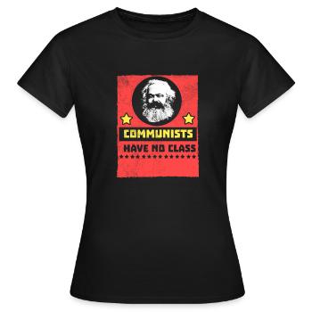 Kommunisten haben kein Klassenhemd Lustiges Marx-T-Shirt G. - Frauen T-Shirt - Schwarz - Vorne - AI Model Female 172 dark (172cm)