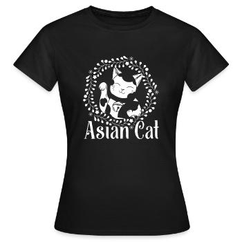 Chat asiatique Chat asiatique Vintage - T-shirt Femme - noir - Devant - AI Model Female 172 dark (172cm)