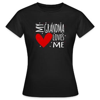 Ma grand-mère m'aime grand-mère grand-mère - T-shirt Femme - noir - Devant - AI Model Female 172 dark (172cm)