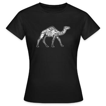 Kamel Kamel Blumenmuster - Frauen T-Shirt - Schwarz - Vorne - AI Model Female 172 dark (172cm)