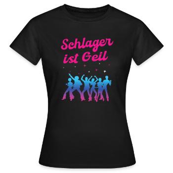 Schlager Geil Party Popmusik Tanzmusik Gesche - Frauen T-Shirt - Schwarz - Vorne - AI Model Female 172 dark (172cm)