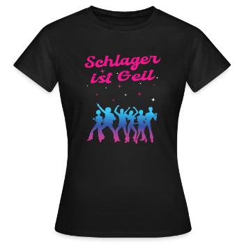 Schlager Geil Party Popmusik Tanzmusik Geschenk - Frauen T-Shirt - Schwarz - Vorne - AI Model Female 172 dark (172cm)