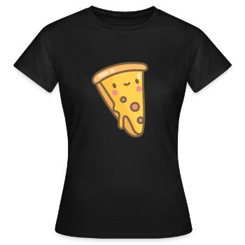 Pizza Fast Food Délicieux morceau de cadeau de pizza - T-shirt Femme - noir - Devant - AI Model Female 172 dark (172cm)