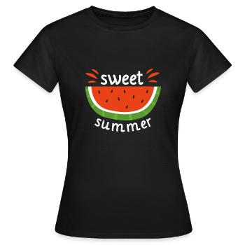Süßer Sommer Sonne Strand Melone Frucht Geschenk - Frauen T-Shirt - Schwarz - Vorne - AI Model Female 172 dark (172cm)