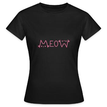Cat design "MEOW" - Women's T-Shirt - black - Front - AI Model Female 172 dark (172cm)