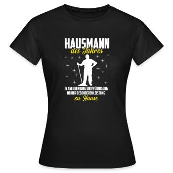 Hausmann des Jahres Geschenk Spruch - Frauen T-Shirt - Schwarz - Vorne - AI Model Female 172 dark (172cm)