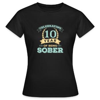 Je suis sobre depuis 10 ans pour célébrer - T-shirt Femme - noir - Devant - AI Model Female 172 dark (172cm)